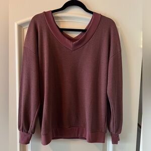 Plum Off Shoulder Long Sleeve